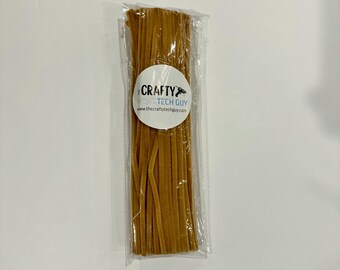 12" natural light brown chenille stem for wreath making, 12 inch natural light brown pipe cleaner for crafting, 100 per pack
