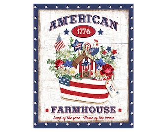 Bloemen patriottische kransbord: rustiek Americana boerderijdecor