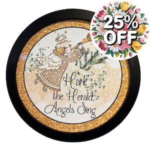 11" ronde houten lijst - zwart, past op een rond bord of afbeelding van 10"