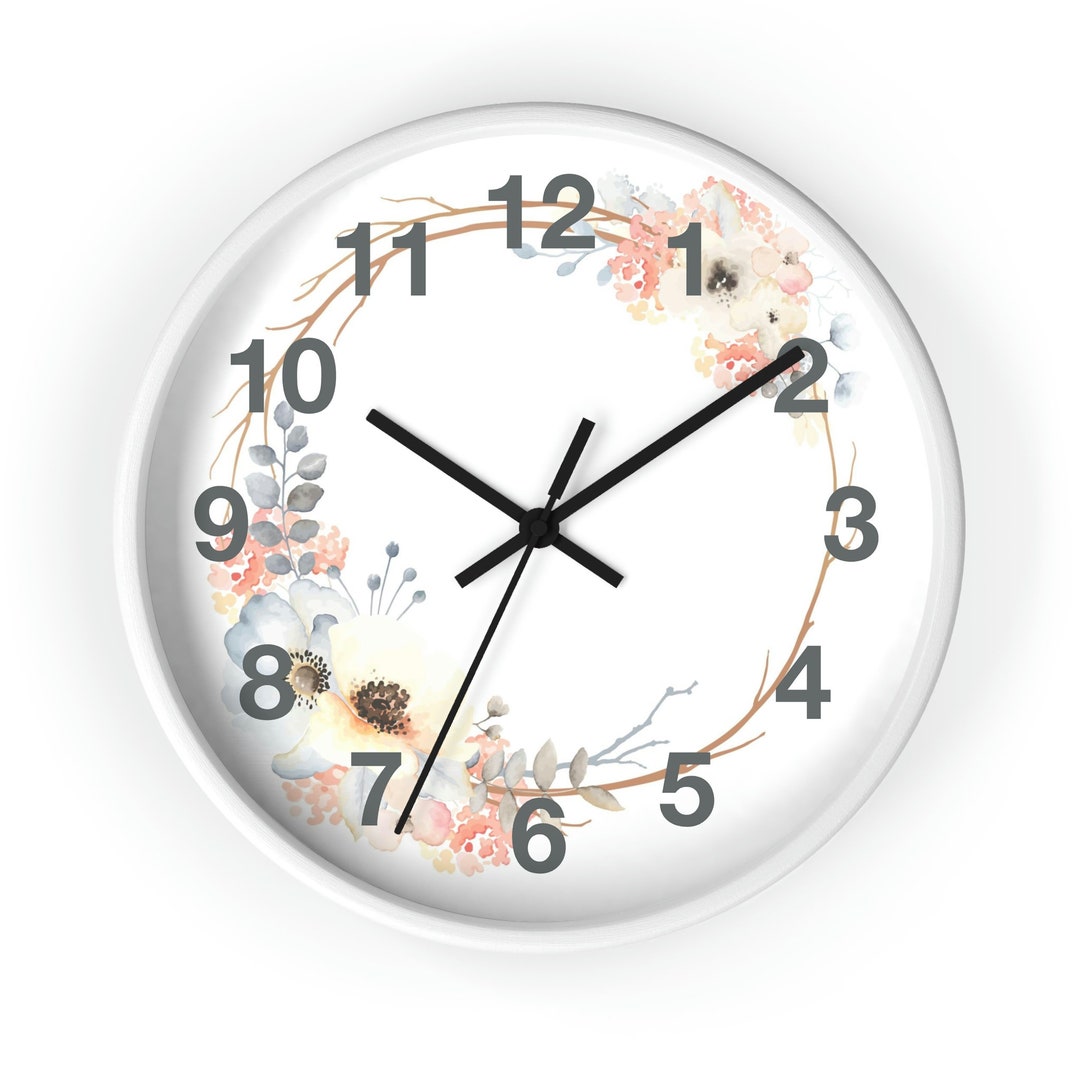 Spring Wreath Wall Clock - Etsy