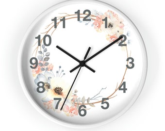 Spring Wreath Wall Clock