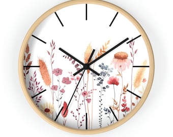 Wispy Flower Wall Clock