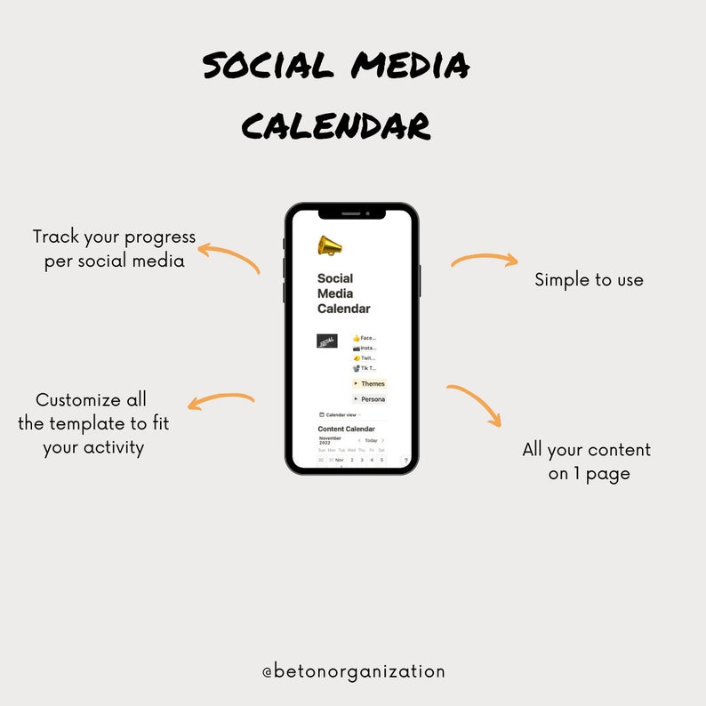Social Media Calendar Notion Template Digital Download Etsy