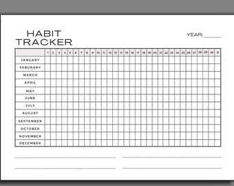 Minimalist Habit Tracker Printable | Monthly & Yearly (PDF)