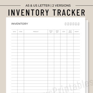 Inventory Sheet, Inventory Tracker, Product Inventory list, Inventory Management Form