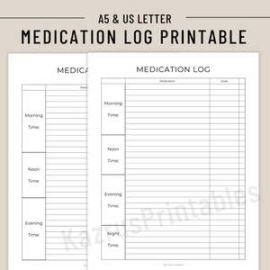 Medication Log, Medication Tracker Printable, Medication Template