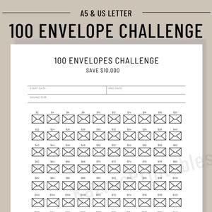 10,000 Savings Challenge In 100 Days, 100 Envelope Challenge, 10K Savings Challenge