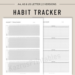 Habit Tracker Printable, Yearly Habit Tracker