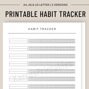 Habit Tracker Printable, Yearly Habit Tracker,