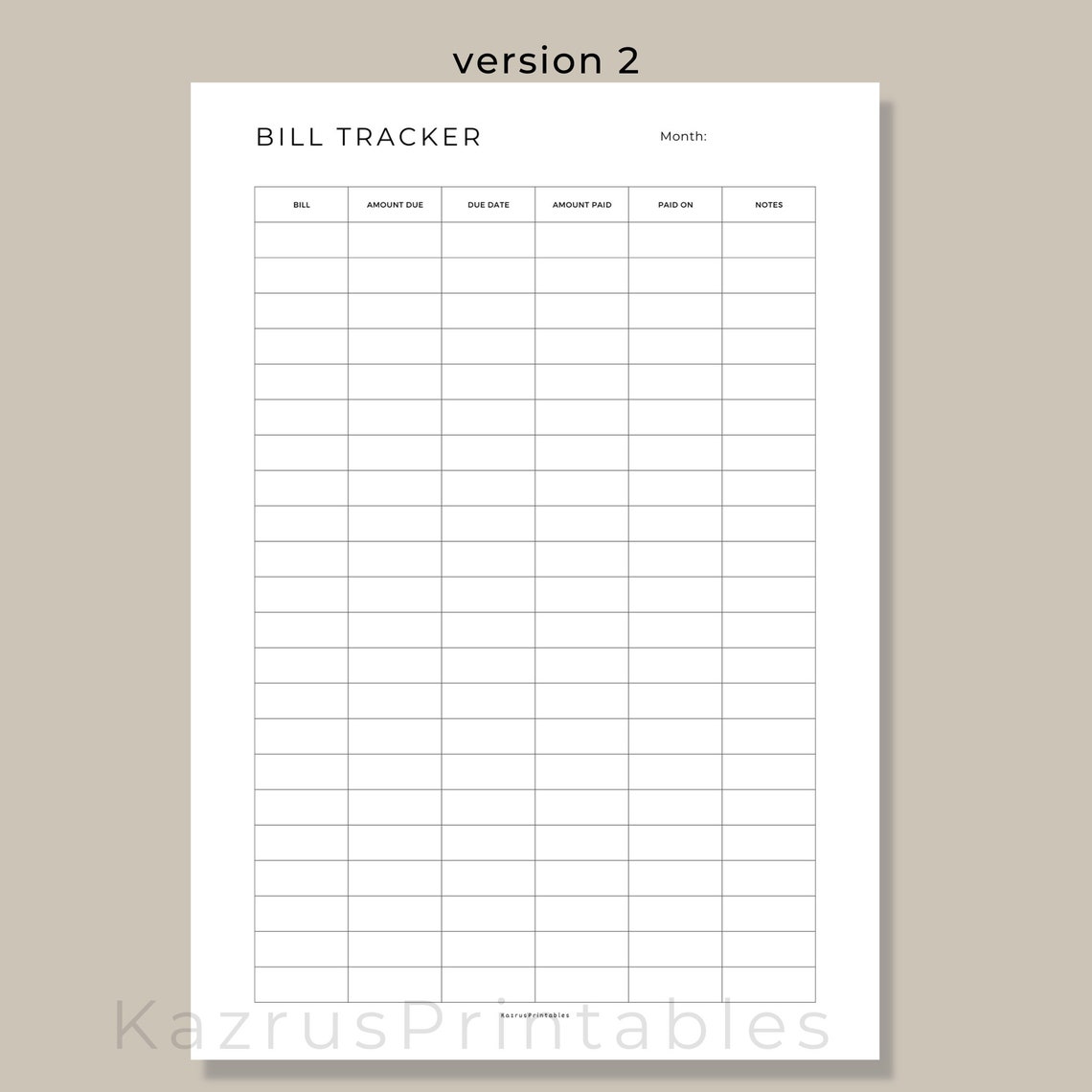 Bill Tracker Template Bill Tracker Printable Bill Payment Tracker Etsy Bill Tracker Template Bill Tracker Printable Bill Payment Tracker Etsy