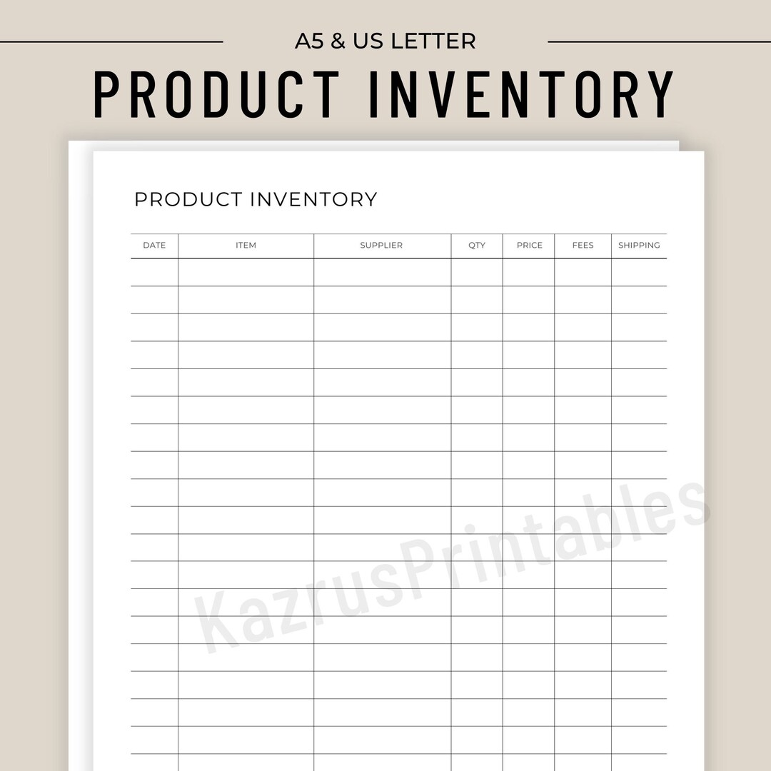 Product Inventory Log, Inventory Sheet, Inventory Management Form