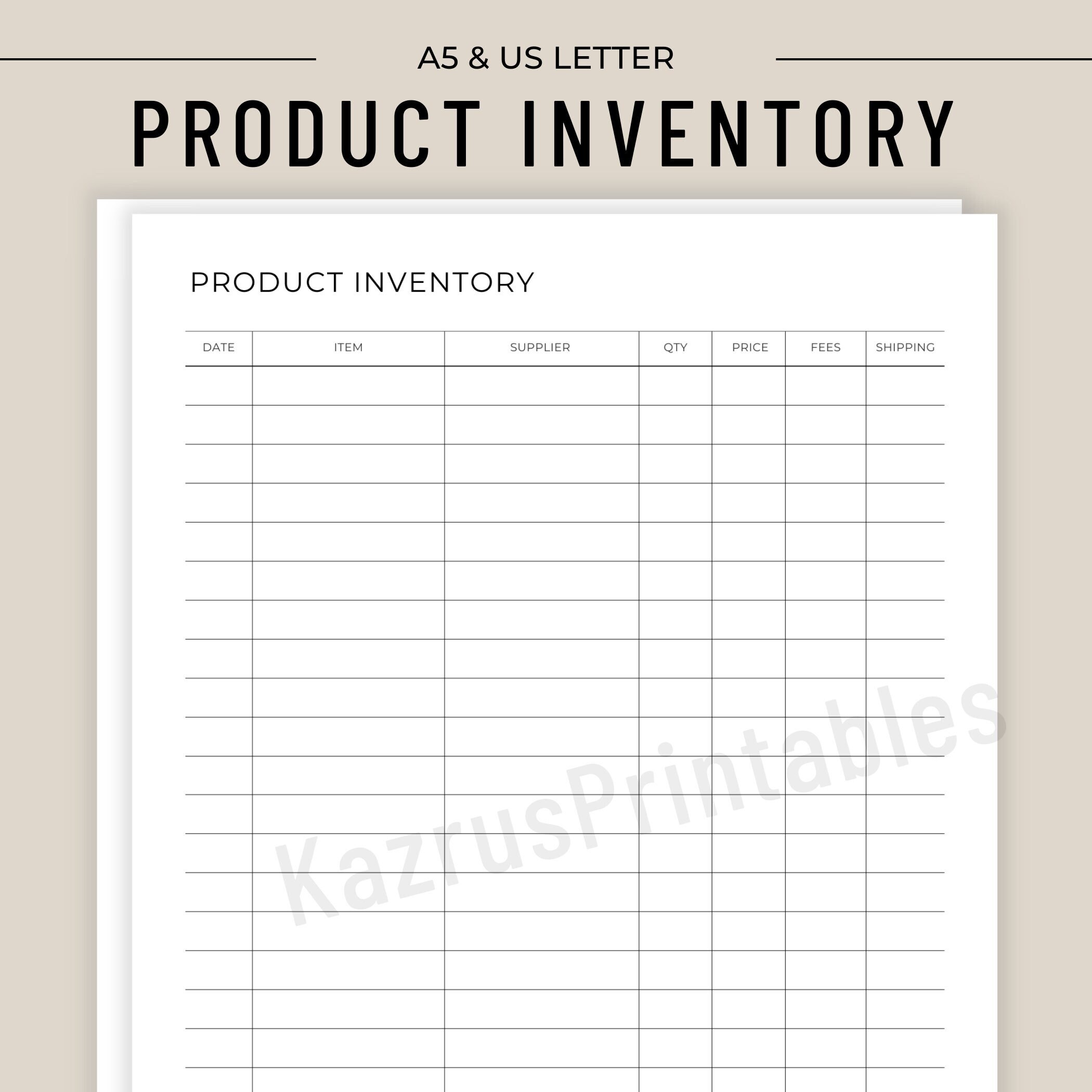Product Inventory Log, Inventory Sheet, Inventory Management Form
