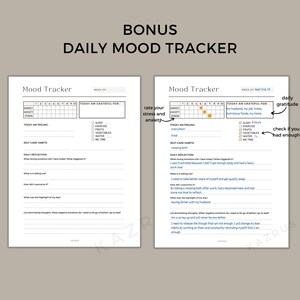 Self Care Planner, Daily Self Care Checklist Printable, Mood Tracker ...