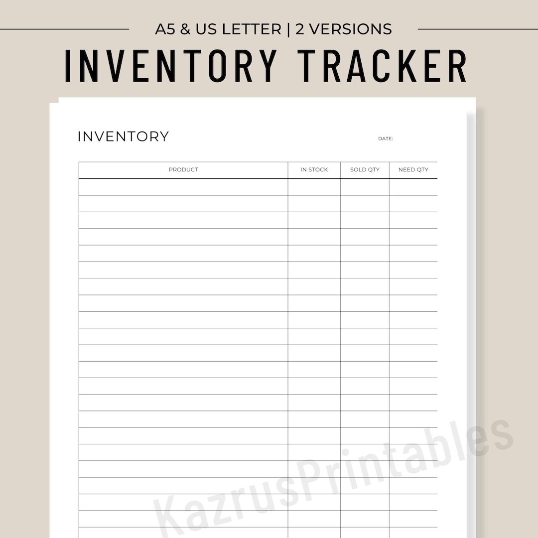 Inventory Tracker, Inventory Sheet, Product Inventory List, Inventory