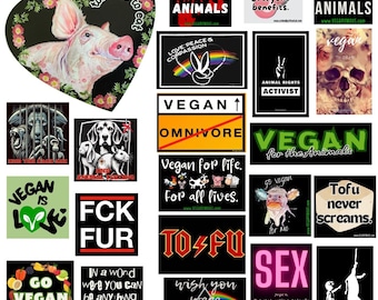 22 VEGAN Sticker Pack - VEGANISM Animal Rights (English)