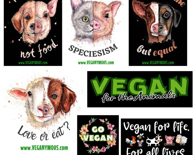 Sticker Set - VEGANISM Animal Rights Speciesism - Vegan - Etsy