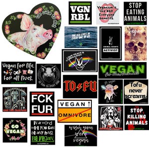 ヴィーガンステッカー22枚パック - ヴィーガン主義 動物の権利 (英語)