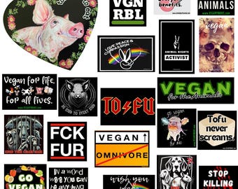 21 Vegan Sticker Pack - Veganism Animal Rights (English)