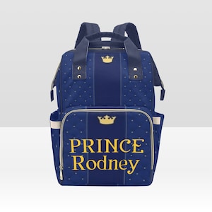 Diaper Bag Backpack, Waterproof Diaper Bag, Custom Baby Boy Prince Diaper Bag, Personalized Diaper Bag, Mommy Bag, Baby Shower Gift