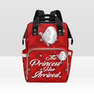 Diaper Bag Backpack, Waterproof Diaper Bag, Custom Baby Girl Princess Diaper Bag, Personalized Diaper Bag, Mommy Bag, Baby Shower Gift