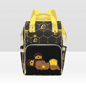 Diaper Bag Backpack, Waterproof Diaper Bag, Custom Baby Girl Sun Flower Diaper Bag, Personalized Diaper Bag, Mommy Bag, Baby Shower Gift