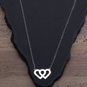 Valentine&#39;s Stainless Steel Pendant Necklace Lobster Heart Heart Silver 17&quot; Z586