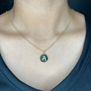 Pendant Necklace Chains Flat Round Initial Alphabet Letter Gold 16.15&quot; P652