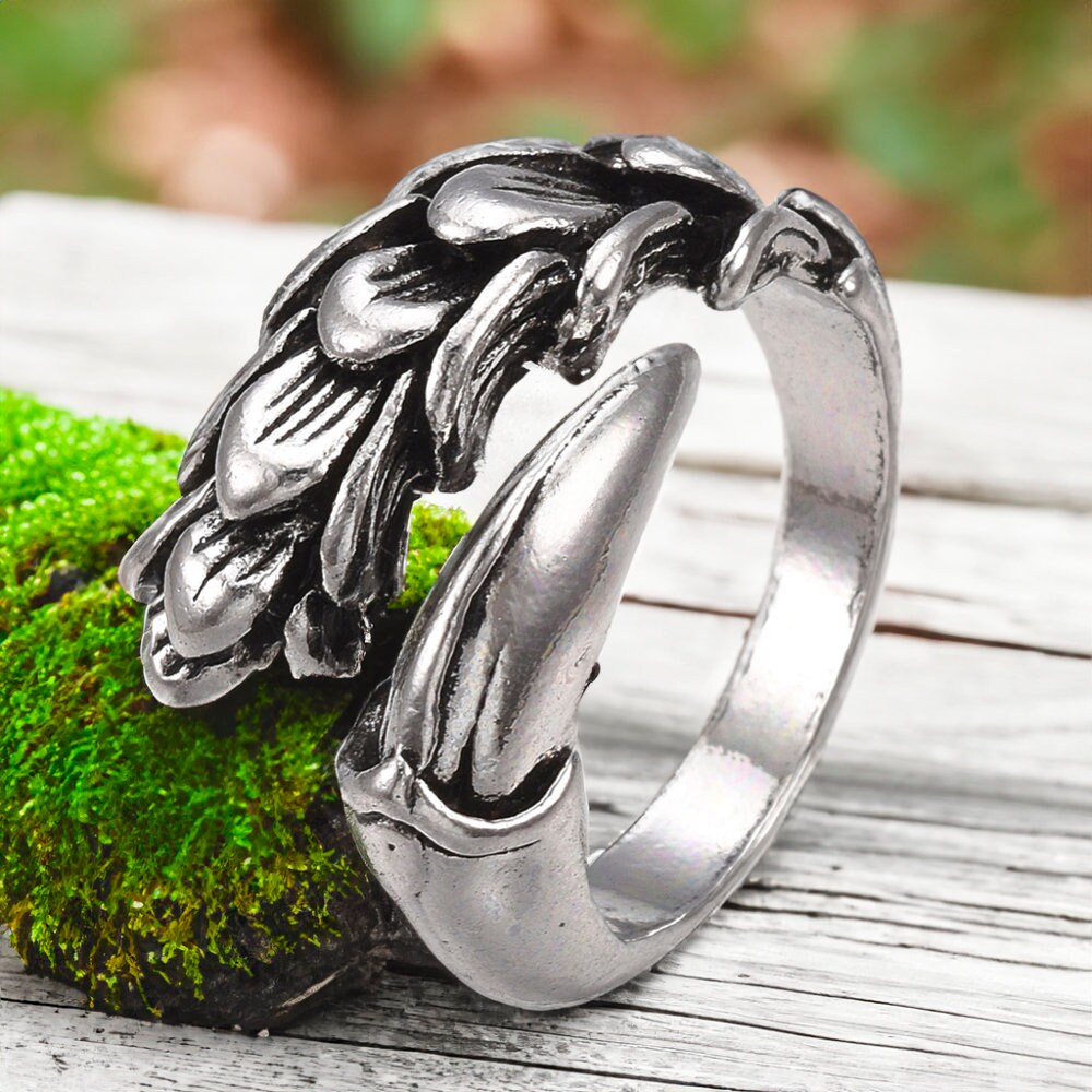 Alloy Cuff Finger Ring Wide B Ring Antique Silver Size 10