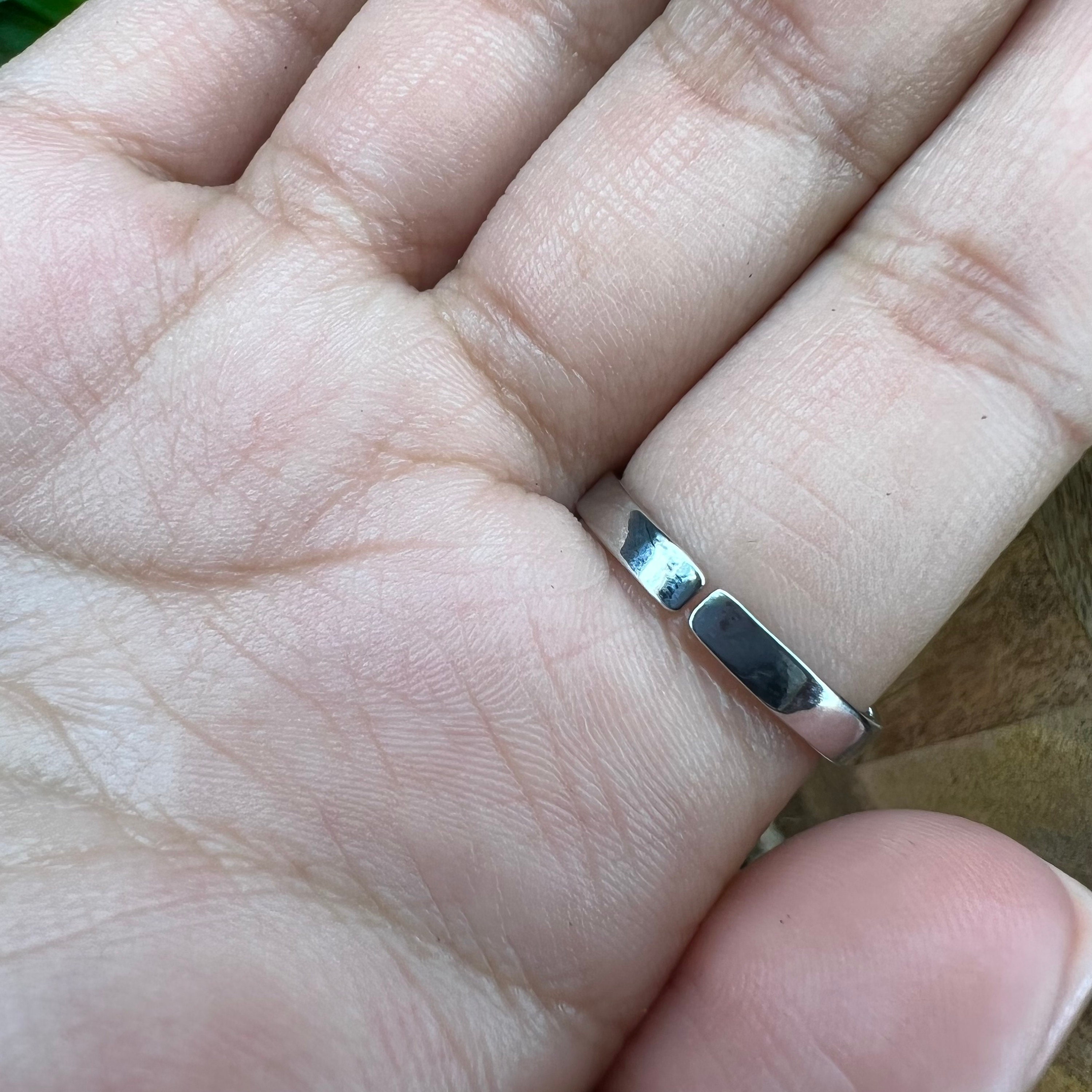 Anello Fascia Larga Anelli Particolari Uomo Anello Fascia Larga In - Foto 9