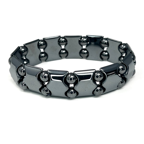 Non-Magnetic Hematite Energy Powerful Bead Stretch Bracelet Adjustable G8