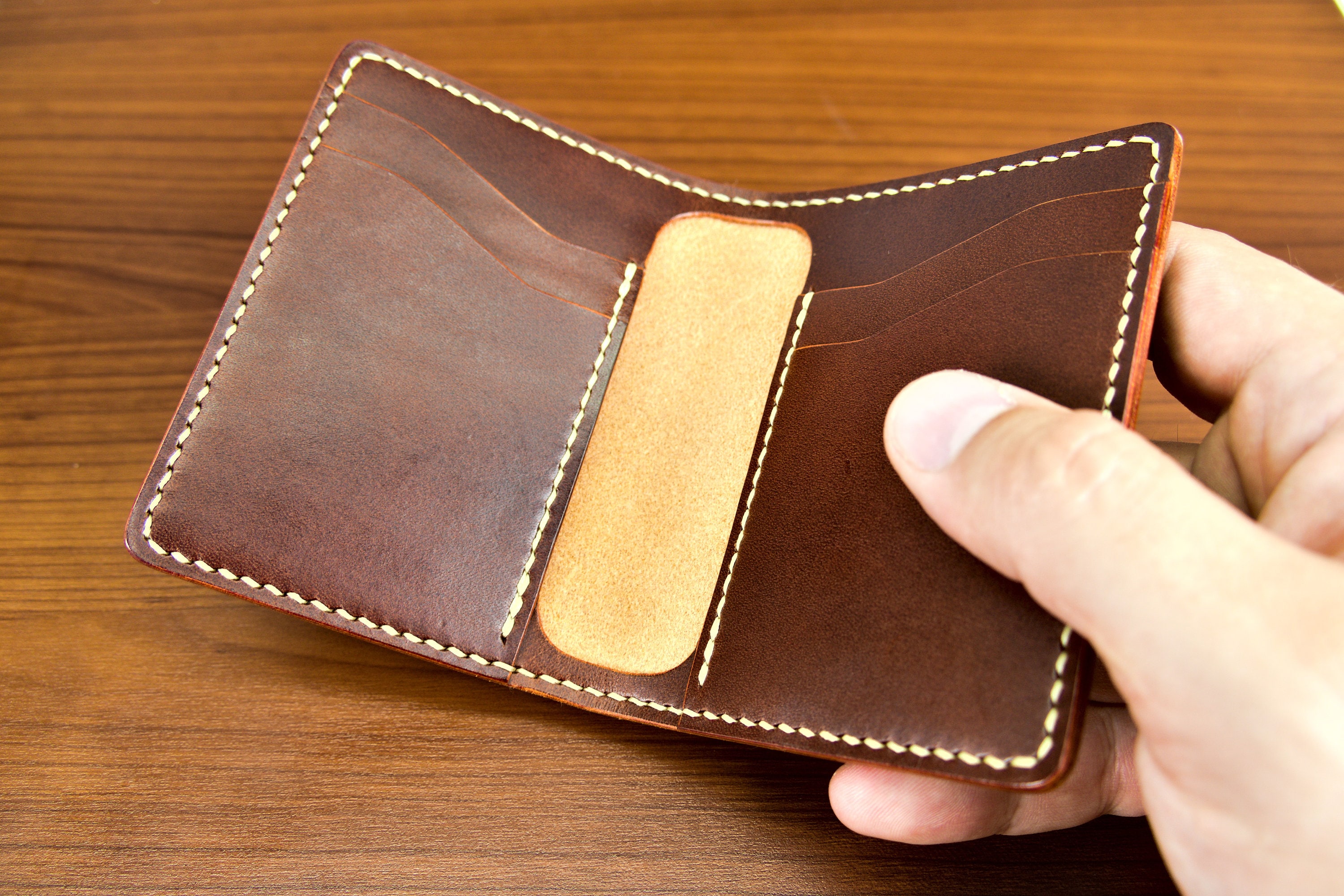 Handmade Card Holder, Leather Wallet, Bifold - Etsy