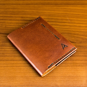 Handgemaakte kaarthouder, lederen portemonnee, bifold