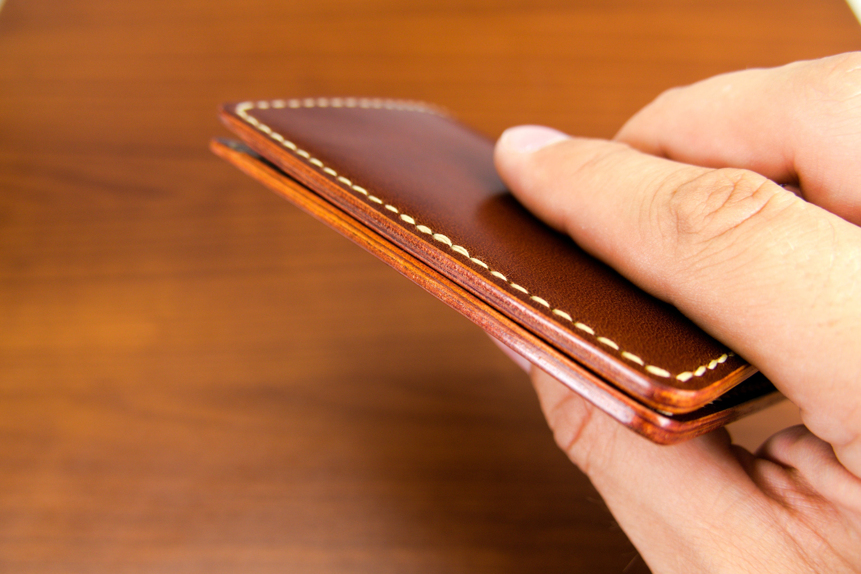 Handmade Card Holder, Leather Wallet, Bifold - Etsy