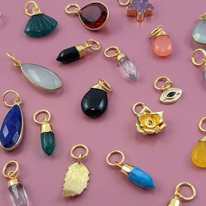 Set of 2, Interchangeable charms, charms for gold hoops, add on charms, choose your new charm