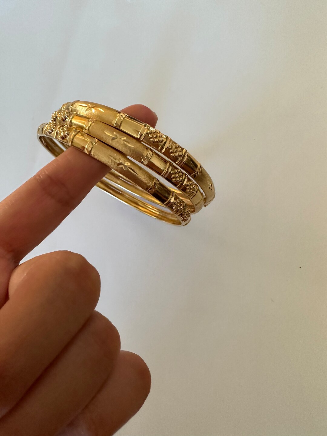 21k Gold Bangles Etsy