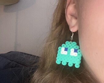 Aqua Pac-Man Earrings
