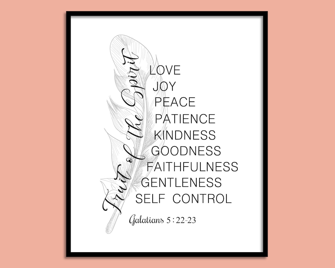Galatians 5:22-23 Fruit of the Spirit Printable Wall Art, Bible Verse ...