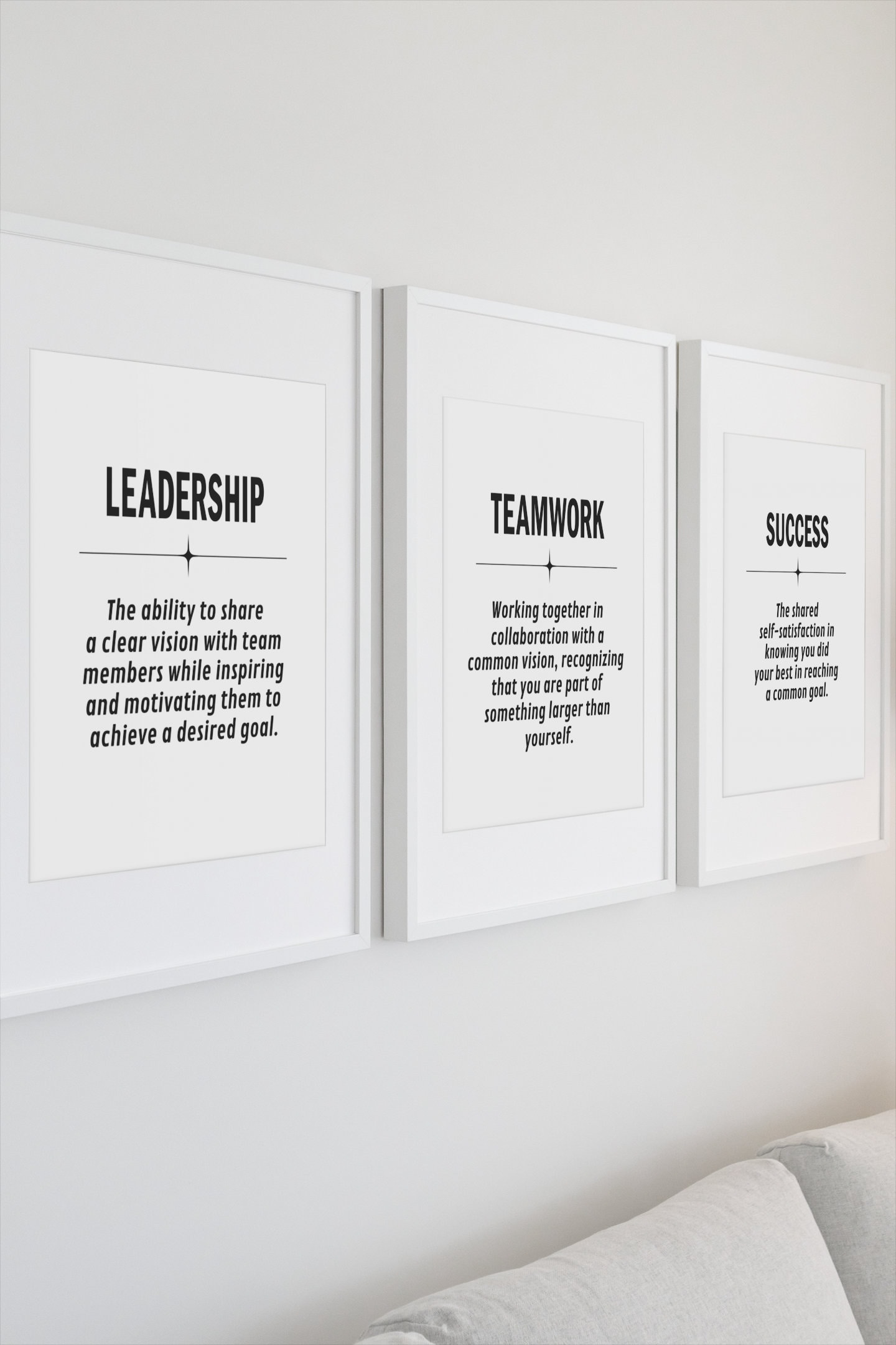 Leadership, Teamwork, Success, Office Decor, 3 Piece Wall Art