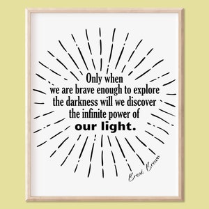 Brene Brown Quote, Printable Wall Art, Therapy Poster, Inspirational Quote, Therapist Office Decor, Counselling, Psychology Quote