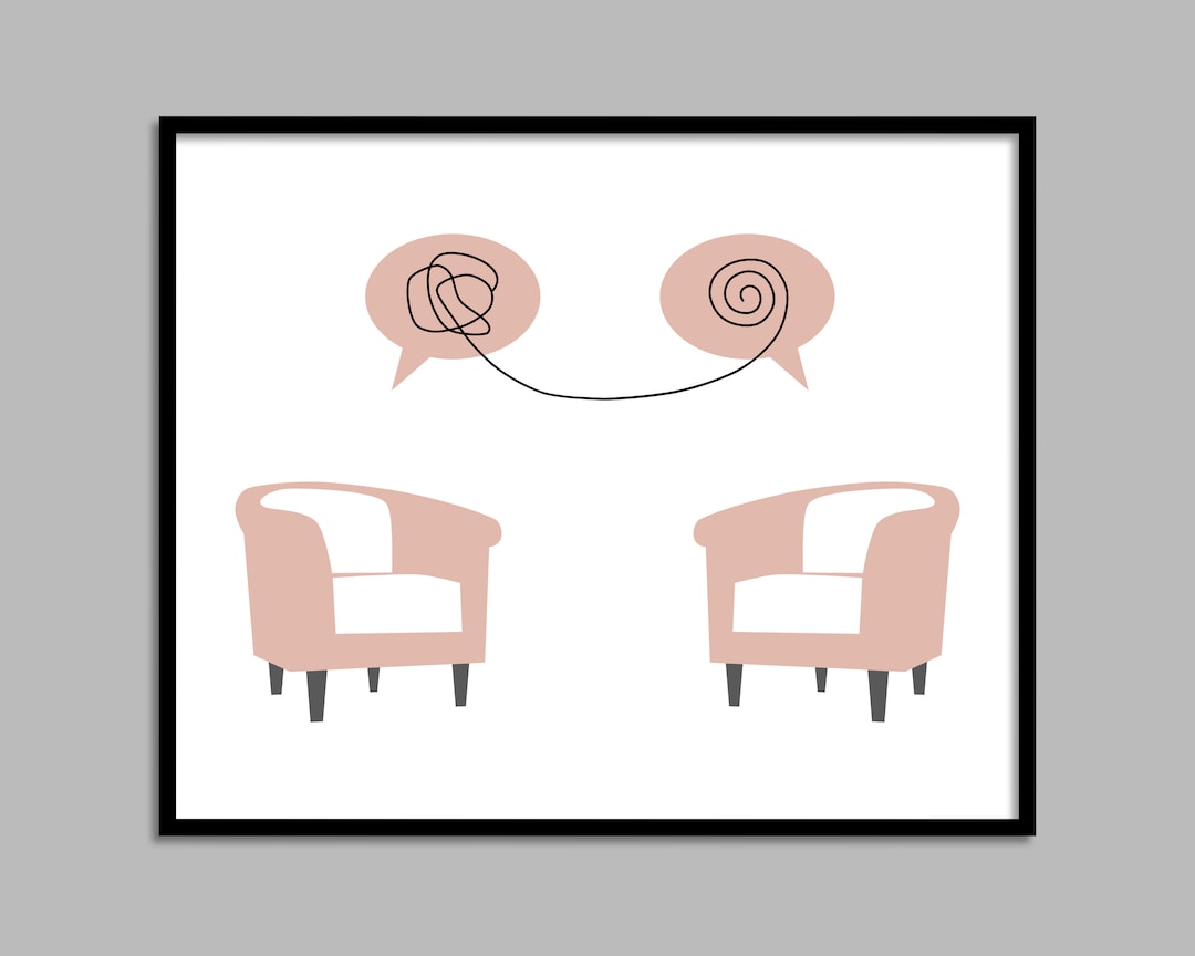Therapy Counselor Office Wall Art Talking Helps Mental Etsy