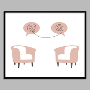 Therapy Counselor Office Wall Art, Talking Helps, Mental Health Print, Psychology Poster