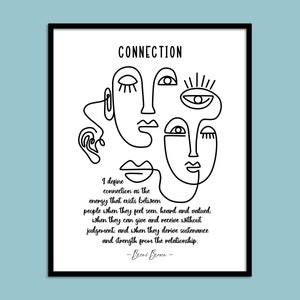 Brene Brown Quote, Connection Definition, Printable Wall Art, Inspirational Quote, Therapist Office Decor, Counselor Gift