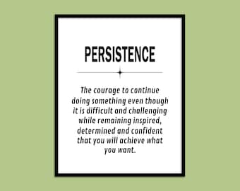 Persistence Quote Print, Printable Wall Art, Office Decor, Business Wall Art, Motivational Quote, Office Poster