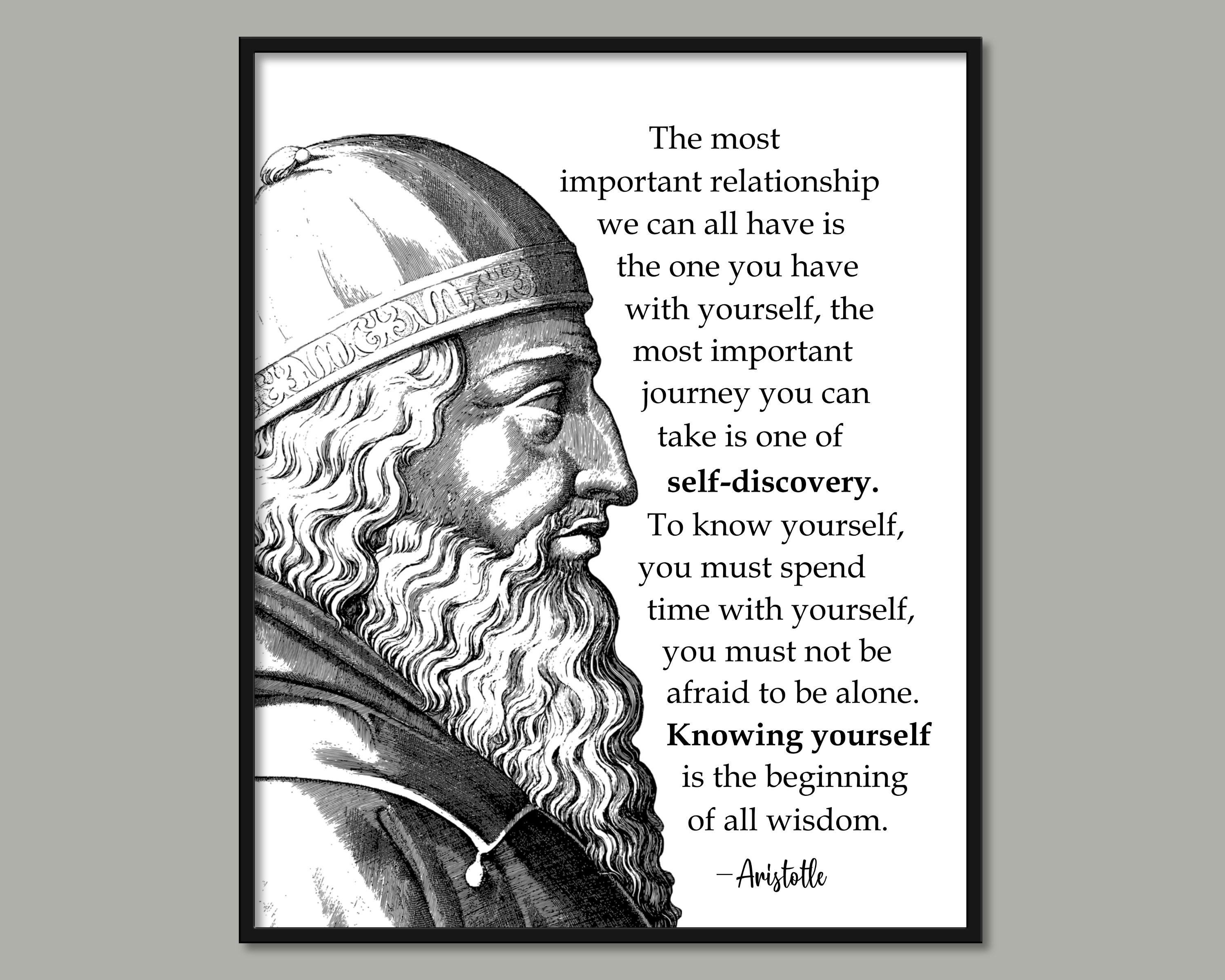 Aristotle Quote 1, Philosophy Printable Wall Art, Greek Philosophy, Wisdom Quote, Knowing Yourself,Home Decor, Office Decor