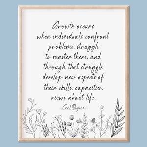 Carl Rogers Quote, Printable Wall Art, Mental Health, Therapist Office Wall Decor, Counseling, Psychology Quote