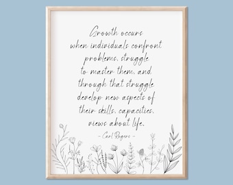 Carl Rogers Quote, Printable Wall Art, Mental Health, Therapist Office Wall Decor, Counseling, Psychology Quote