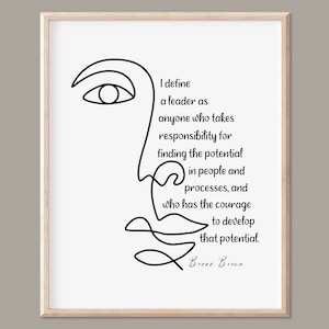 Brene Brown Quote, Leadership Quote, Digital Print, Therapy Poster, Counselor Decor, Psychology, Counselling