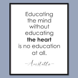 Aristotle Quote 3, Education Quote, Inspirational Quote, Philosophy Printable Wall Art, Greek Philosophy, Classroom Decor, Home Decor