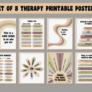Set of 8 Counselling Posters, Digital Print, Counselor Office Decor, Psychologist, Therapist Office, Mental Health Poster, Therapy Poster