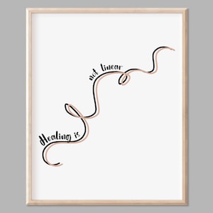Healing is not linear, Mental Health Wall Art, Therapist, Counselor Office Decor